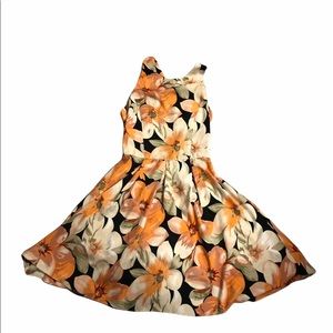 Floral print dress with criss cross back detail